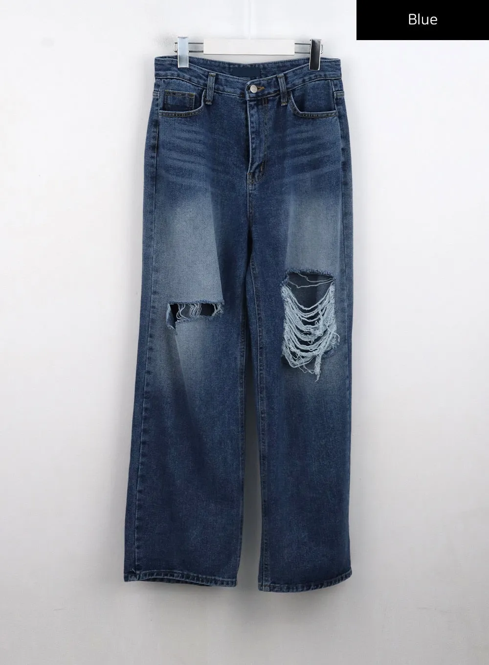 Mid-Wash Ripped Jeans CL328