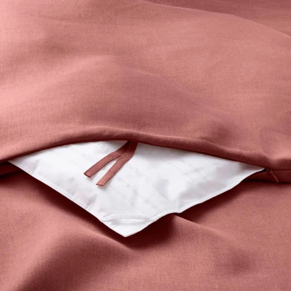 New - Casaluna Hemp Duvet Cover Set OEKO-TEX Breathable Lightweight, Rose, Full/Queen