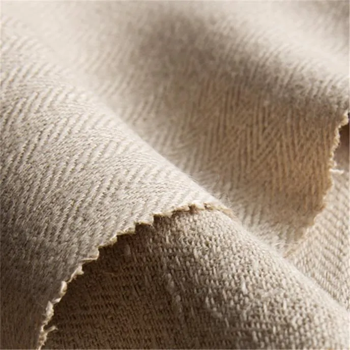 OFFCUT HANFA ~ Natural Hemp Herringbone Fabric 47x150cm