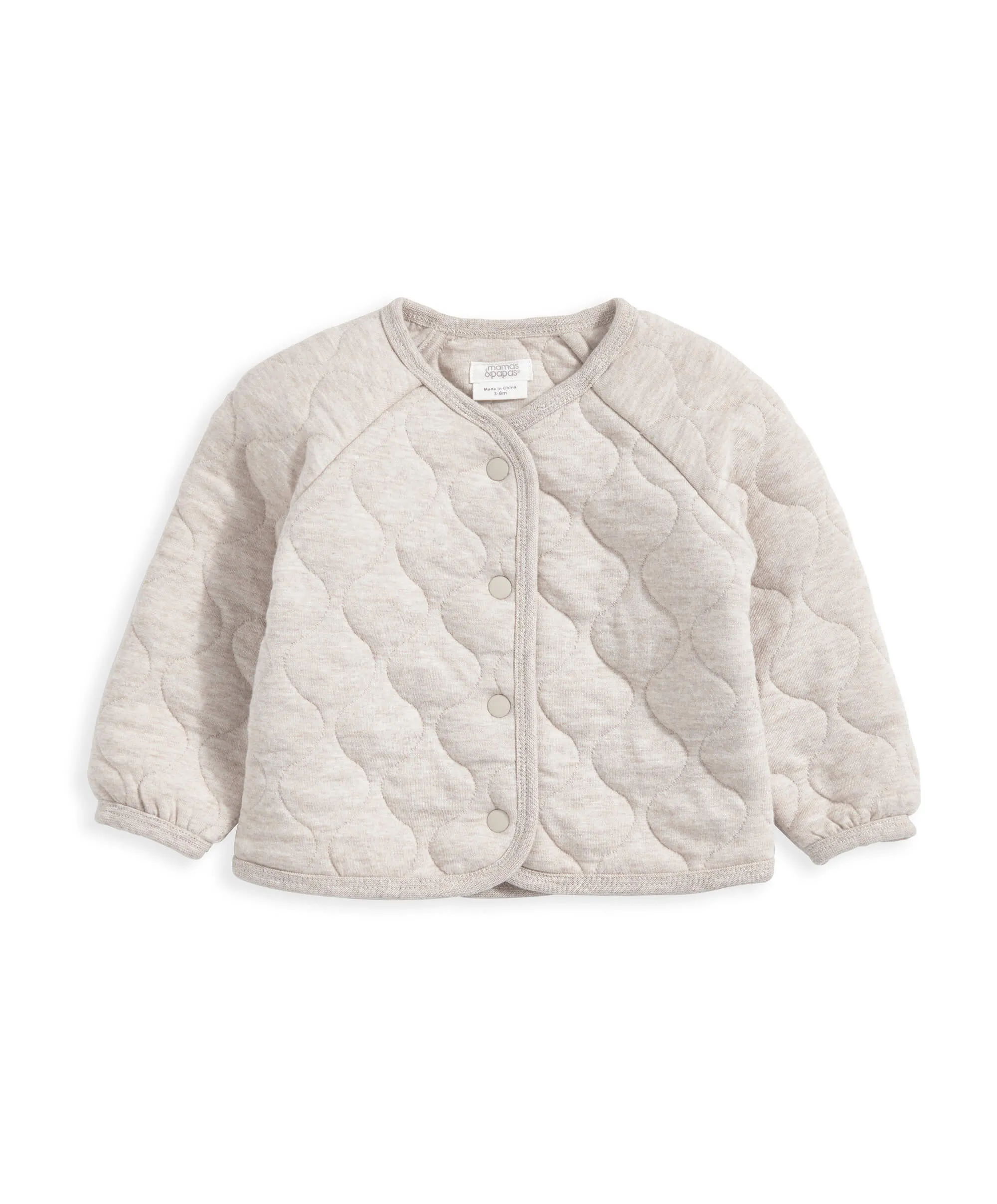 Oversized Jersey Quilted Jacket - Sand