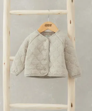 Oversized Jersey Quilted Jacket - Sand