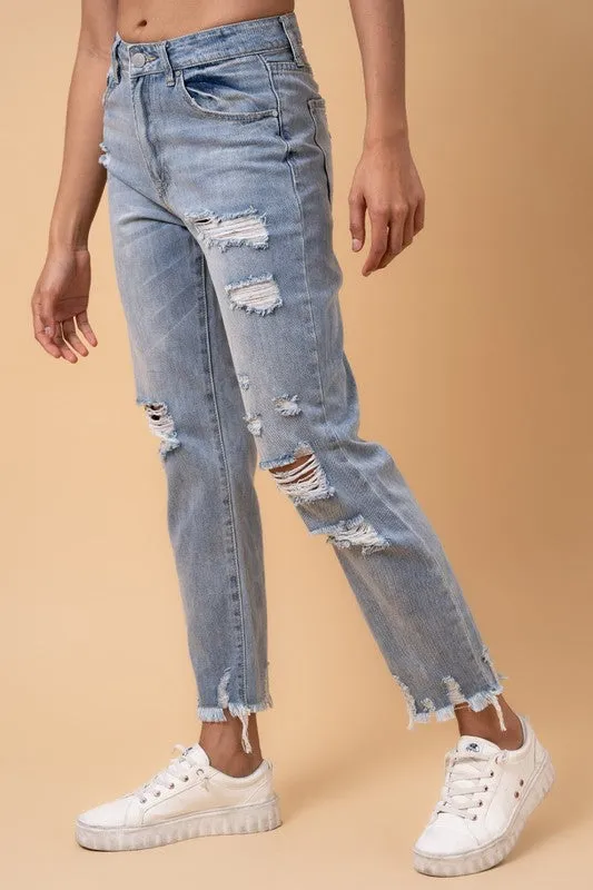 Owen Distressed Girlfriend Jeans