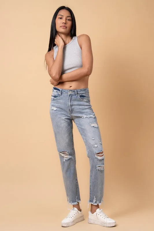 Owen Distressed Girlfriend Jeans