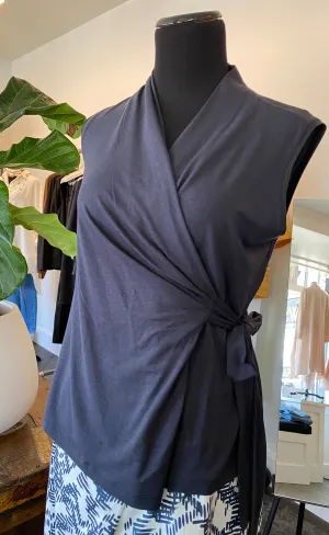 Peter O Mahler Sleeveless Wrap Blouse