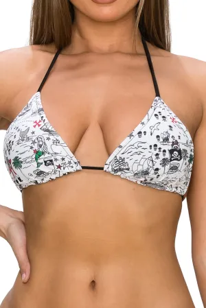 PIRATE PRINT BIKINI TOP