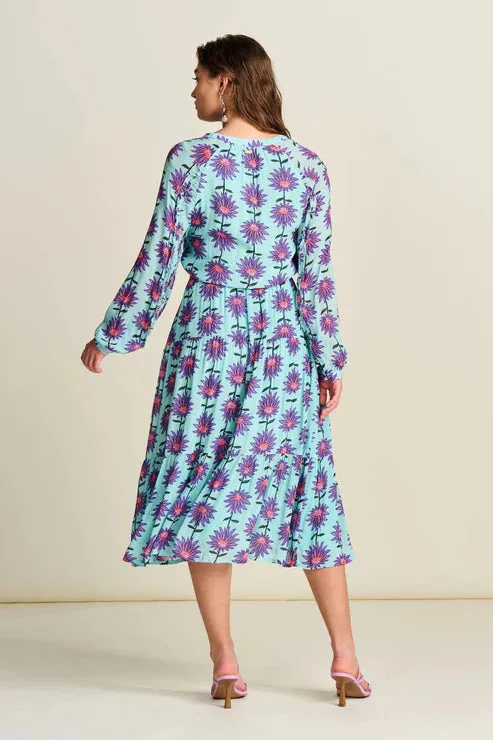 POM DRESS | Georgie Flower Aqua