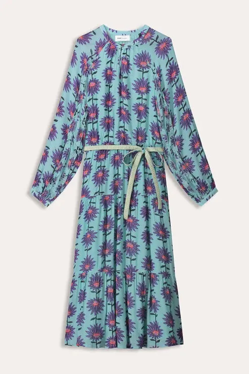 POM DRESS | Georgie Flower Aqua