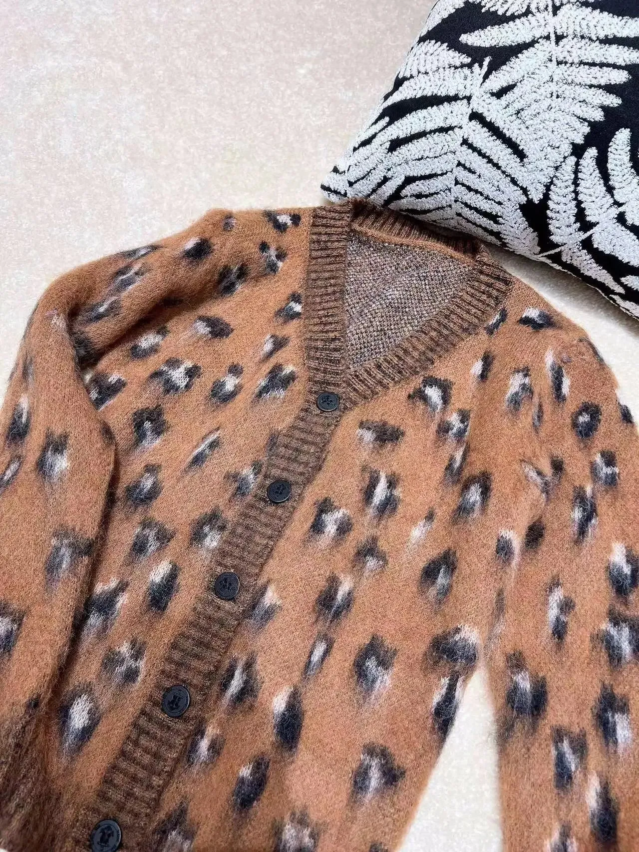 Pre Order:  Brown Leopard Knit Cardigan