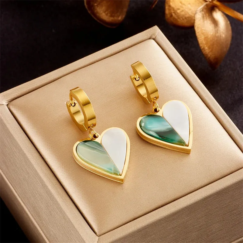 Pre Order:  Two-Tone Hearts C-Hoop Earrings