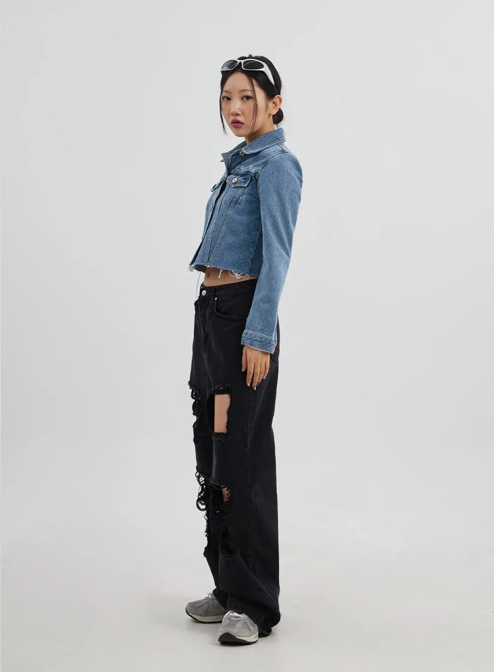 Ripped Wide Leg Jeans CJ319