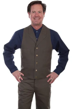 Scully Mens Khaki 100% Cotton Canvas Vest