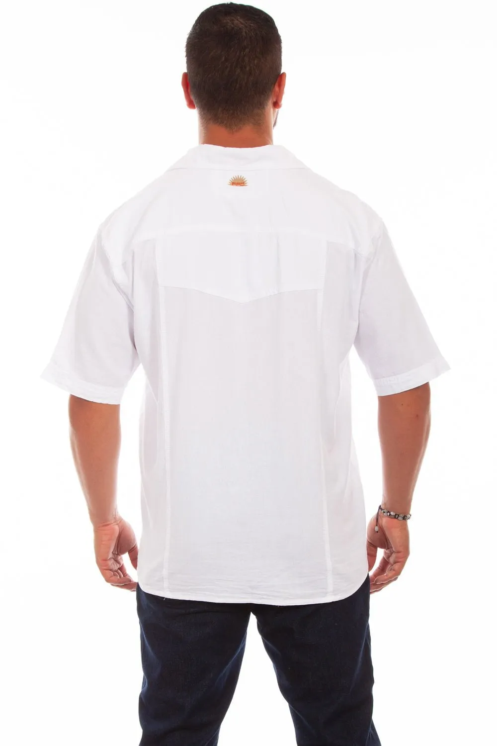 Scully Mens White 100% Cotton Trac S/S Shirt