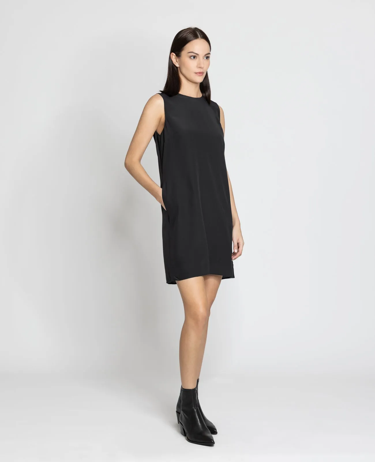 Silk A-line Shift Dress