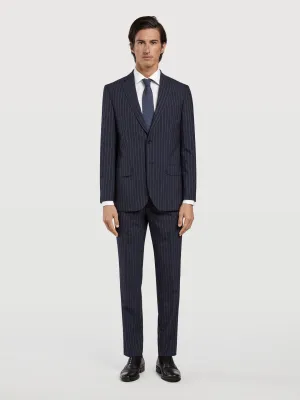 Slim fit chalk stripe business suit