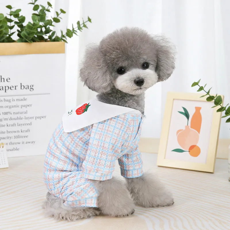 Summer cute strawberry pattern pet clothing