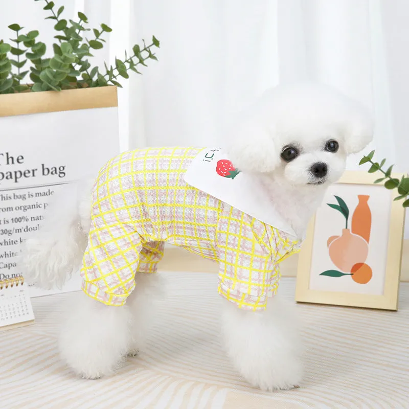 Summer cute strawberry pattern pet clothing