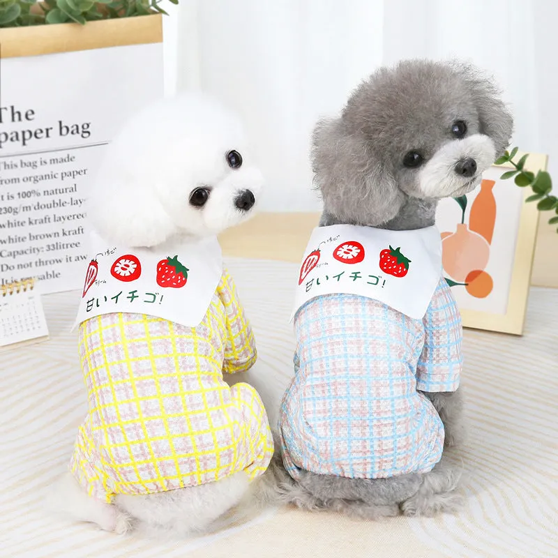 Summer cute strawberry pattern pet clothing