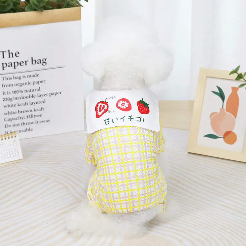 Summer cute strawberry pattern pet clothing