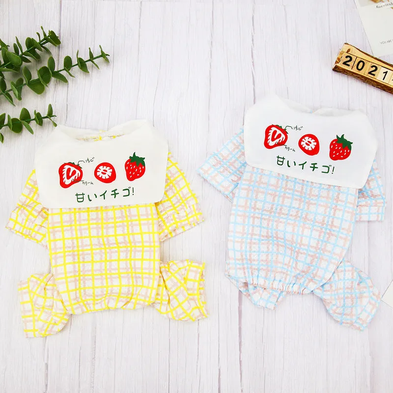 Summer cute strawberry pattern pet clothing