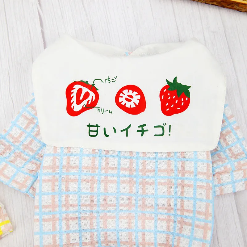 Summer cute strawberry pattern pet clothing