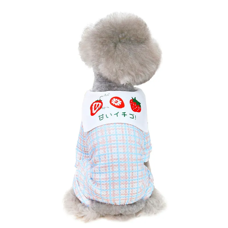 Summer cute strawberry pattern pet clothing