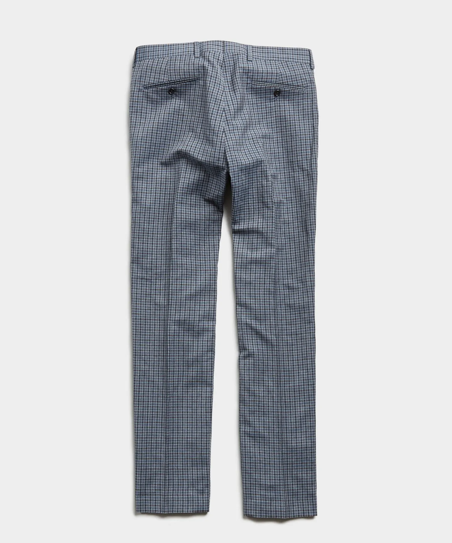 Sutton Wool Linen Suit Trouser in Grey Navy Check