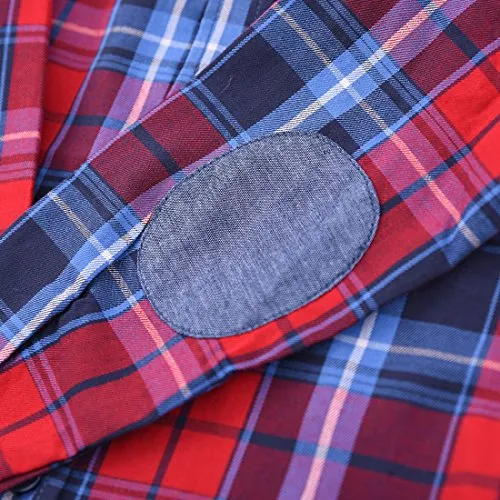 Toddler Boy Long Sleeve Red/Navy Plaid Shirt