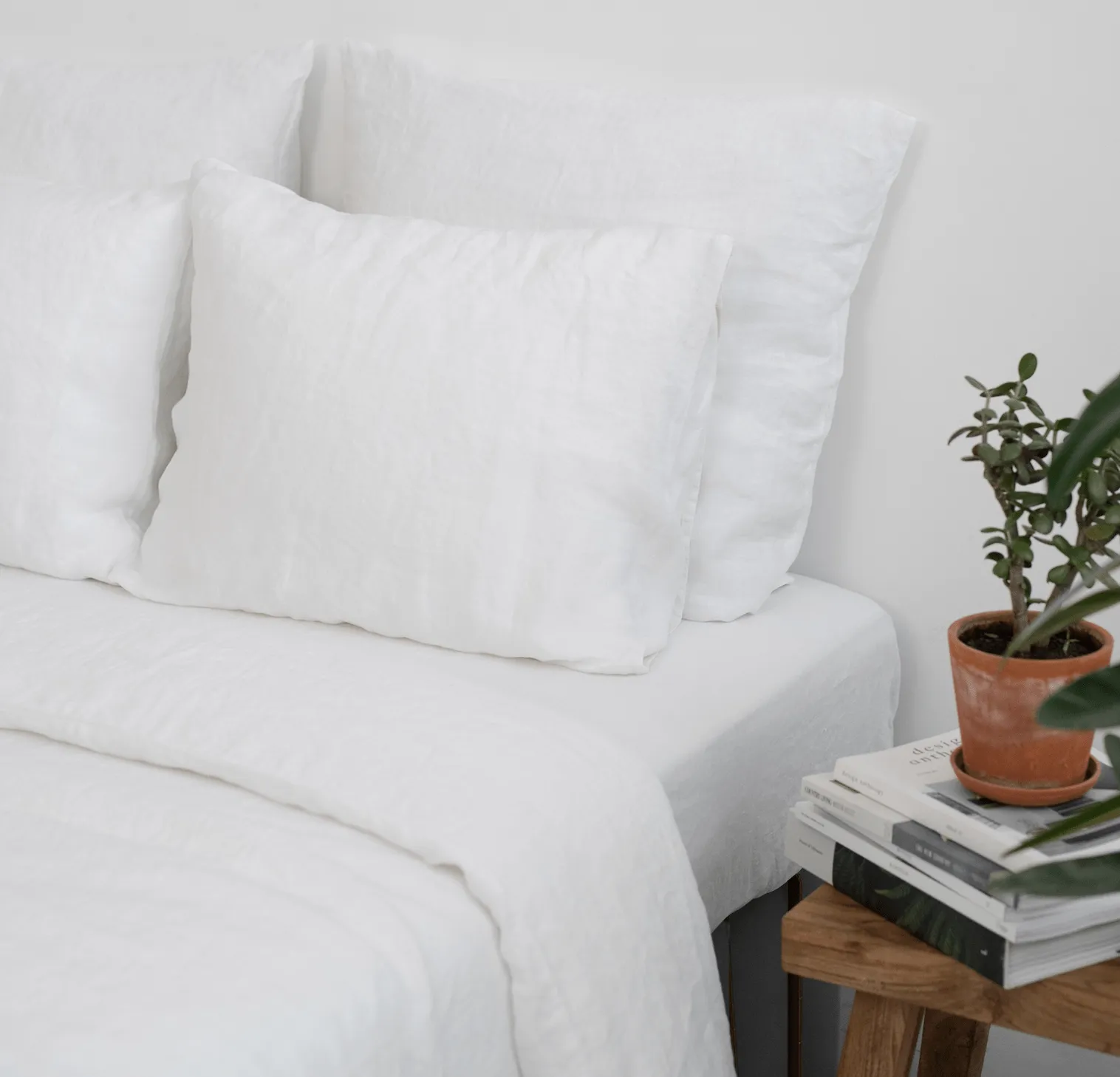 White Hemp Linen Pillow