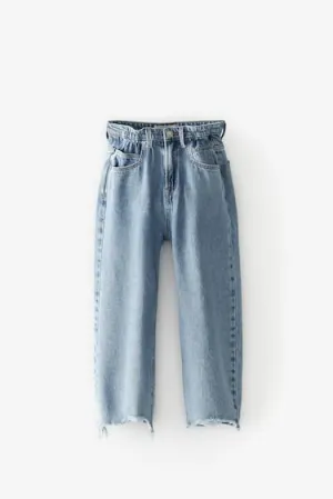 ZARA SLOUCHY RIPPED JEANS BLUE (SZ 8)