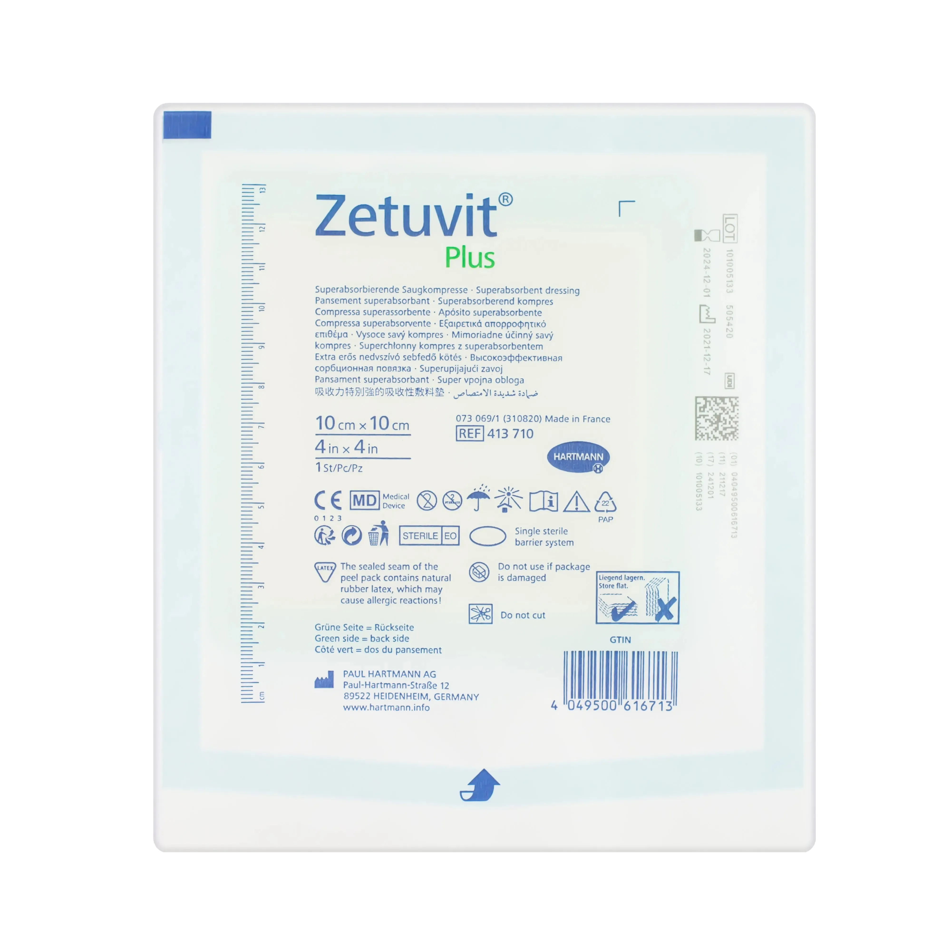 Zetuvit Plus - Non-Adhesive Superabsorbent Dressing Pad (Multiple Sizes) (x10)